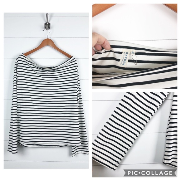 Hayden Tops - ~Hayden, Los Angeles~ Black/White Stripe Top